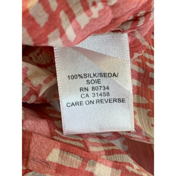 BCBGMaxazria Women's Silk Flutter Sleeve Wrap Blouse Red/White Size XS - Picture 5 of 6